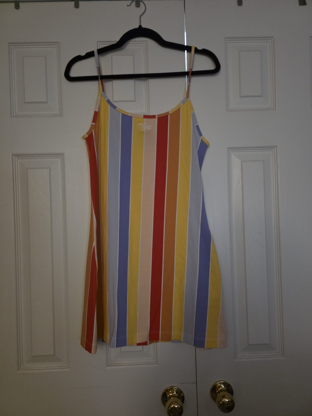 Nike Pastel Striped Tank Top in Yellow, Lavender, Peach